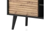 Široká TV skrinka Willow, čierna/dub artisan