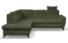 Rohová sedacia súprava Geneva, smaragdovo zelená látka, ľavý roh
