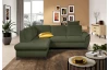 Rohová sedacia súprava Geneva, smaragdovo zelená látka, ľavý roh