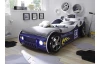 Detská pretekárska posteľ Energy 90x200 cm, modré auto s osvetlením