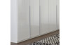 Šatníková skriňa New York D, 225 cm, biela/biely lesk