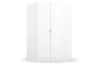 Rohová šatníková skriňa Case, biela
