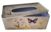 Box na vreckovky plechový, motív motýle