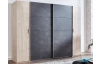 Šatníková skriňa Lotto, 270 cm, dub hickory/antracitová oceľ
