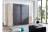 Šatníková skriňa Lotto, 270 cm, dub hickory/antracitová oceľ