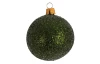 Vianočná ozdoba sklenená guľa 7 cm, zelená trblietavá