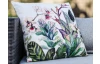Dekoračný vankúš 45x45 cm, orchidea s listami, zamatový