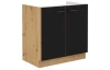 Kuchynská drezová skrinka Modena, 80 cm, dub artisan/čierna