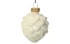 Vianočné ozdoby (6 ks) Šišky, krémové trblietavé, sklo