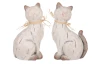 Dekoračná soška Mačka 15 cm, béžová, mix 2 druhov