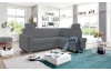 Rohová sedacia súprava Robin, popolovo šedá látka, pravý roh