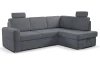 Rohová sedacia súprava Robin, popolovo šedá látka, pravý roh