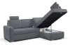 Rohová sedacia súprava Robin, popolovo šedá látka, pravý roh