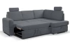 Rohová sedacia súprava Robin, popolovo šedá látka, pravý roh