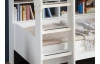 Dvojposchodová posteľ s regálom Jusa 90x200 cm, biela