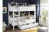 Dvojposchodová posteľ s regálom Jusa 90x200 cm, biela