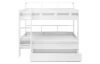 Dvojposchodová posteľ s regálom Jusa 90x200 cm, biela
