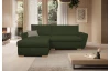 Rohová sedačka Helvetius, tmavo zelená látka