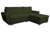 Rohová sedačka Helvetius, tmavo zelená látka