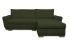 Rohová sedačka Helvetius, tmavo zelená látka