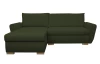 Rohová sedačka Helvetius, tmavo zelená látka