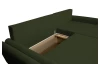 Rohová sedačka Helvetius, tmavo zelená látka