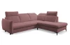 Rohová sedacia súprava Glow, tmavo ružová látka, pravý roh