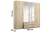 Šatníková skriňa Case, 181 cm, dub sonoma