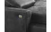 Sedacia súprava Stick, tvar U, tmavo šedá látka, s funkciami