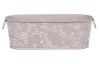 Obal na kvetináč šedý s bielymi ružami, 27,5 cm