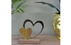 Dekorácia Dvojité srdce, drevo/kov
