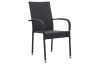 Záhradná stolička Alford, čierna, s podsedákom
