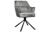 Otočná jedálenská stolička Axel, stredne šedá zamatová látka/tkanina