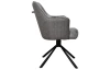 Otočná jedálenská stolička Axel, stredne šedá zamatová látka/tkanina