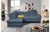 Rohová sedacia  súprava Geneva, zafírovo modrá látka, ľavý roh