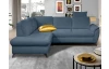 Rohová sedacia  súprava Geneva, zafírovo modrá látka, ľavý roh