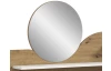 Toaletní stolík s guľatým zrkadlom Vanity, biely/dub artisan