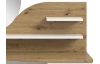 Toaletní stolík s guľatým zrkadlom Vanity, biely/dub artisan