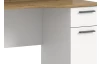 Toaletní stolík s guľatým zrkadlom Vanity, biely/dub artisan