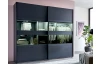 Šatníková skriňa Easy Plus, šírka 270 cm/výška 208 cm, grafit/sklo