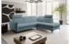 Rohová sedacia súprava Glow, svetlo modrá látka, pravý roh