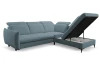 Rohová sedacia súprava Glow, svetlo modrá látka, pravý roh
