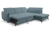 Rohová sedacia súprava Glow, svetlo modrá látka, pravý roh