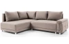 Rohová sedacia súprava Beate, hnedo-béžová látka, ľavý roh