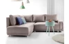 Rohová sedacia súprava Beate, hnedo-béžová látka, ľavý roh