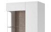 Vysoká vitrína Linate, biely lesk/dub, ľavá