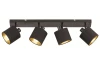 Stropné osvetlenie Tommy, 4 svietidlá, čierna/zlatá