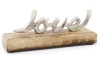 Dekorácia Srdce Love na drevenom podstavci,17x15 cm