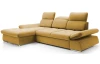 Rohová sedacia súprava Focus, horčicová žltá látka, ľavý roh