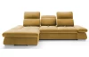 Rohová sedacia súprava Focus, horčicová žltá látka, ľavý roh